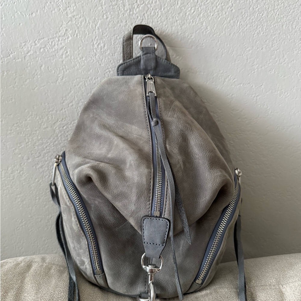Rebecca Minkoff Light blue Leather Backpack w fringes